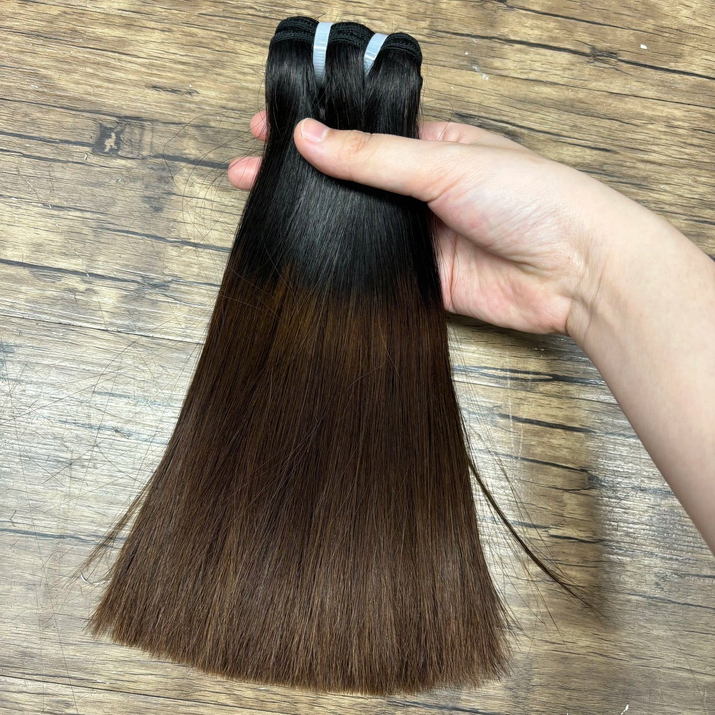 2X6 Lace Frontal Colored Vietnamese Human Hair Bundles and Closure Double Drawn Ombre Color Remy Human Hair Extensions