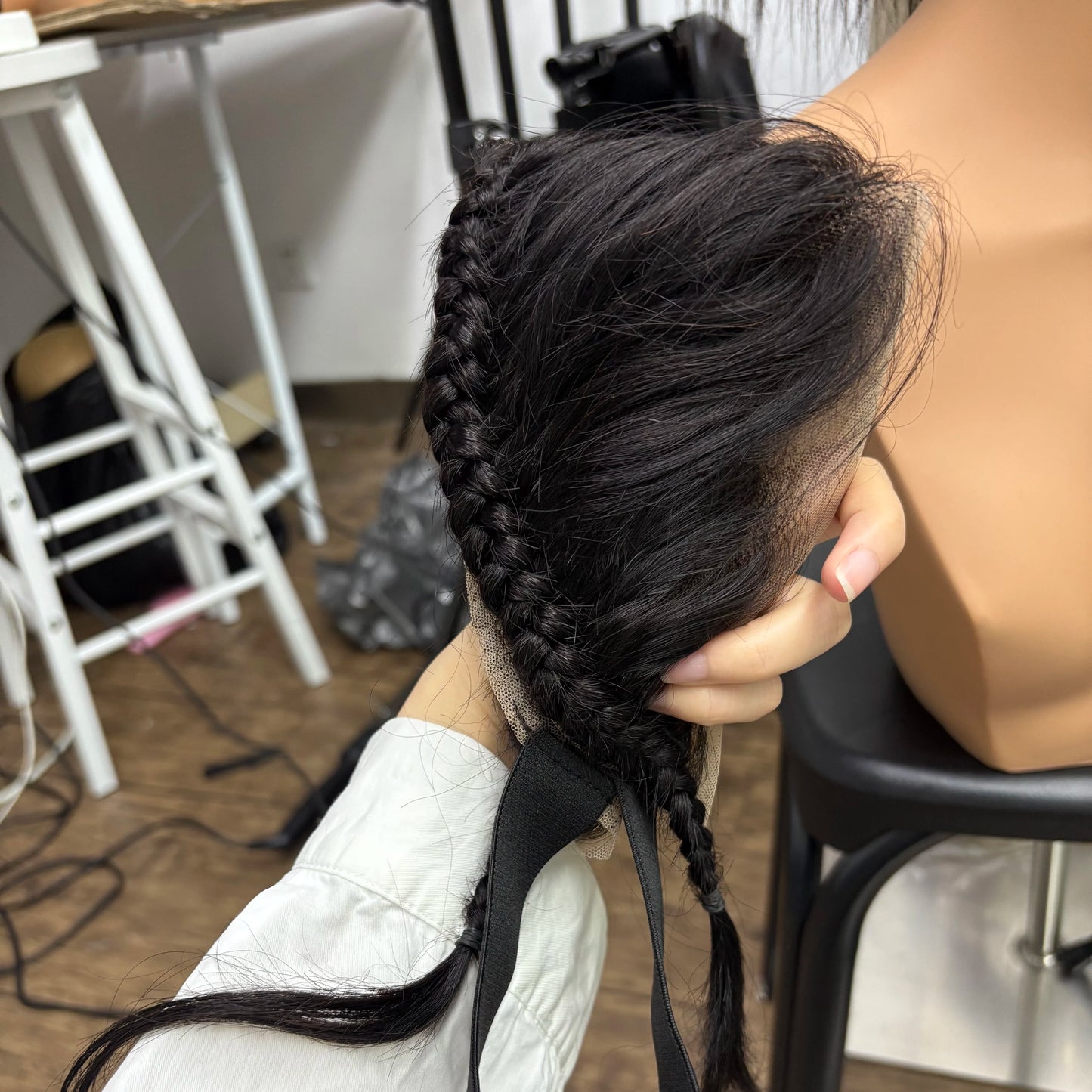 13X4 Transparent Lace Frontal with Braids 10 Inches Natural Brazilian Remy Hair Lace Frontal for Women Girls
