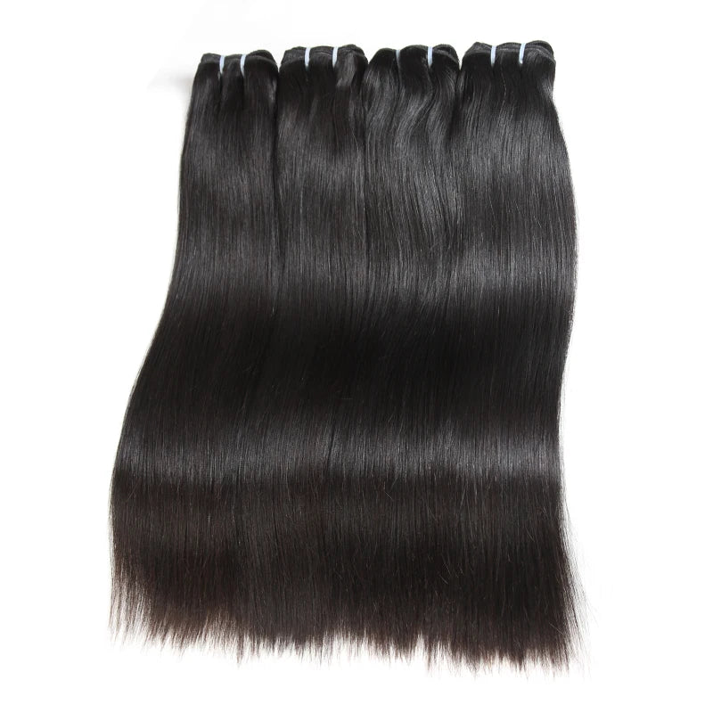 Ali Queen Hair Brazilian Straight Raw Virgin Hair Natural Color One Donor Human Hair Weft 8" to 28" Double Drawn Hair Bundle