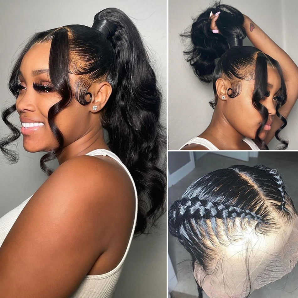 180% Body Wave Lace Front Wigs 360 Lace Wigs HD Lace 13x6 Brazilian Wigs For Women PrePlucked 13x4 Lace Frontal Human Hair Wigs