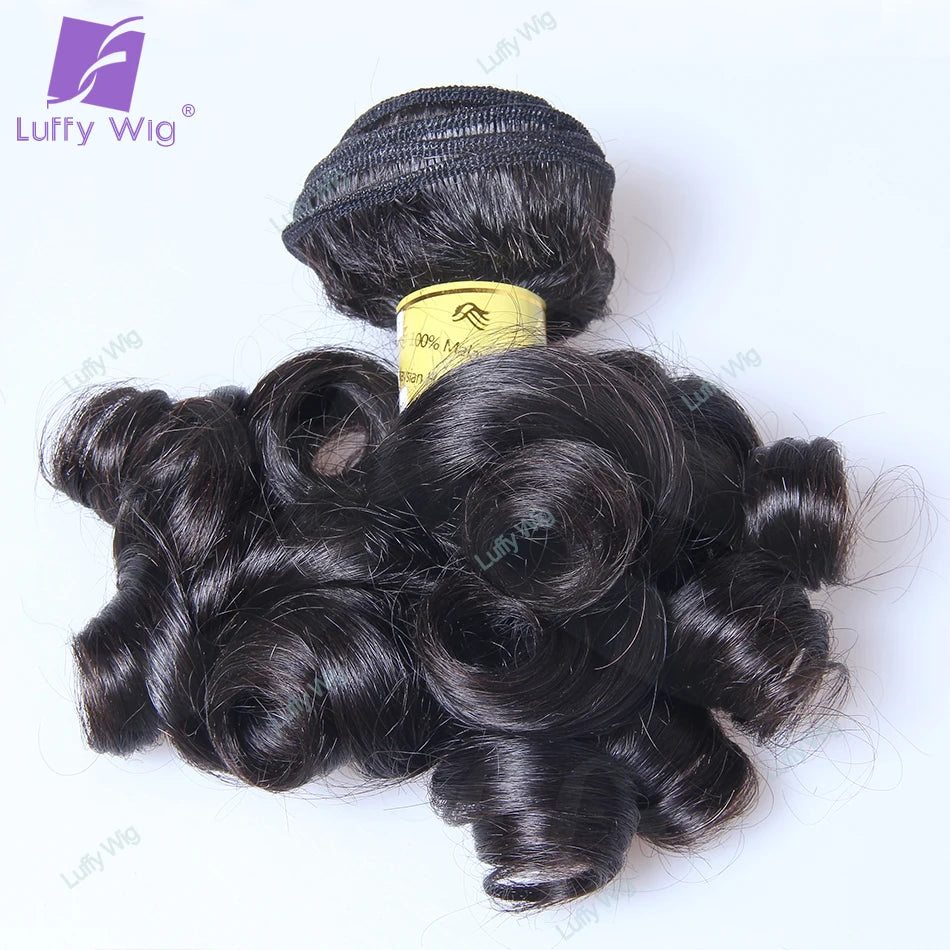 Double Drawn Aunty Funmi Hair Bundles Brazilian Remy Hair Bouncy Curly Weave Weft Human Hair Extensions For Black Women Luffy