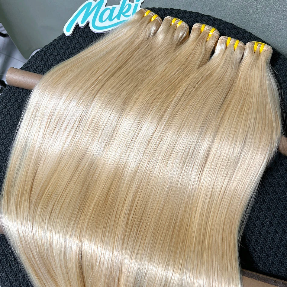 #613 Blonde Colored Straight Human Hair Bundles 1/2/3/4 Pcs 10-30 Inch 100% Raw Virgin Human Hair Weave Extensions For Women
