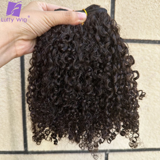 Double Drawn 3C 4A Burmese Curly Hair Bundles 100% Human Hair Afro Kinky Curly Human Hair Extensions For Black Women 100g/pc