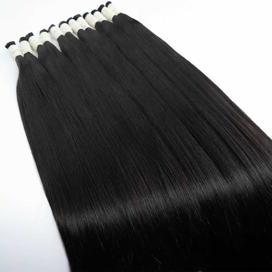14A Grade 100% Real Natural Hair Extension Straight Human Hair Bundles No Weft Natural Black Bulks Blonde Brazilian Hair