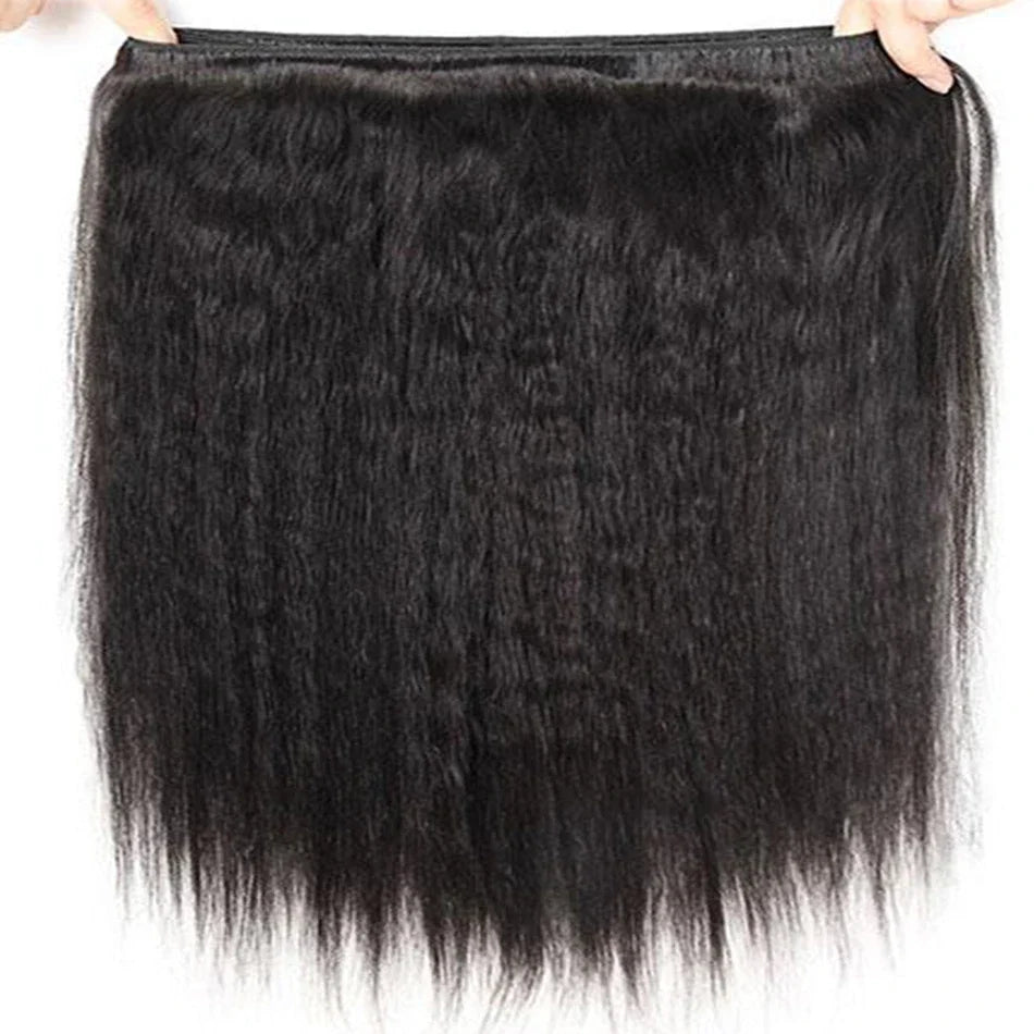 Kinky Straight Human Hair 1/3 Bundles 12-32 Inch 100% Peruvian Human Yaki 10A Hair Extensions for Women Delivery 3-5 Days France