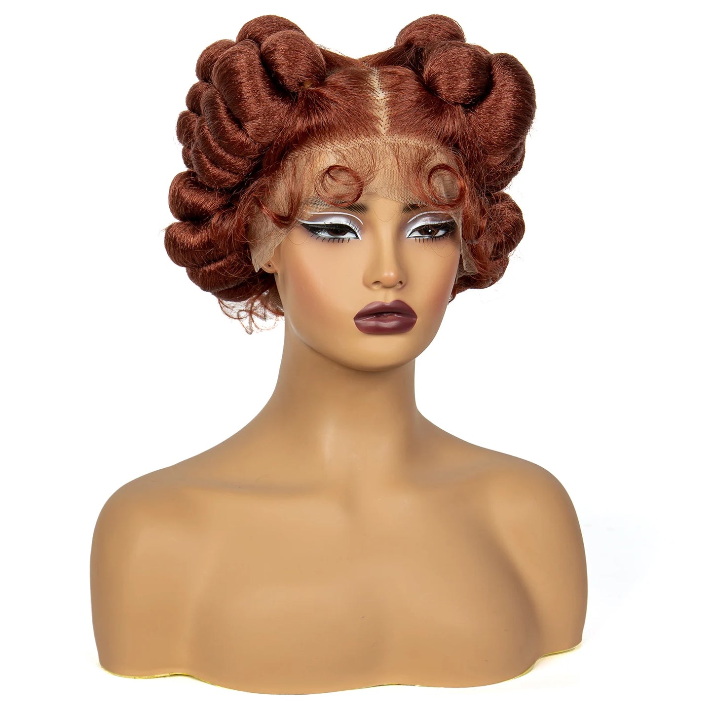 Synthetic Full Lace Handmade Bantu Braided Wigs Short Cute Natural Braided Lace Wigs For Black Women Knotless Braids Wigs