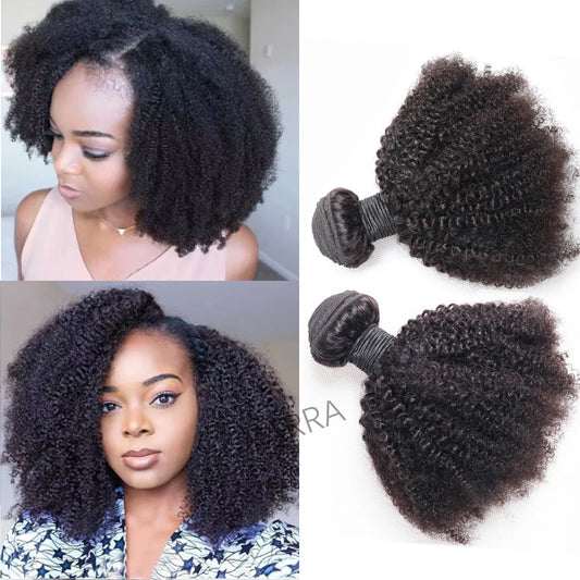 Afro Kinky Curly Bundles Brazilian 1/3 Afro Kinky Human Hair Bundles Deal 8-20" Hair Extensions Curly Human Hair Weave For Women