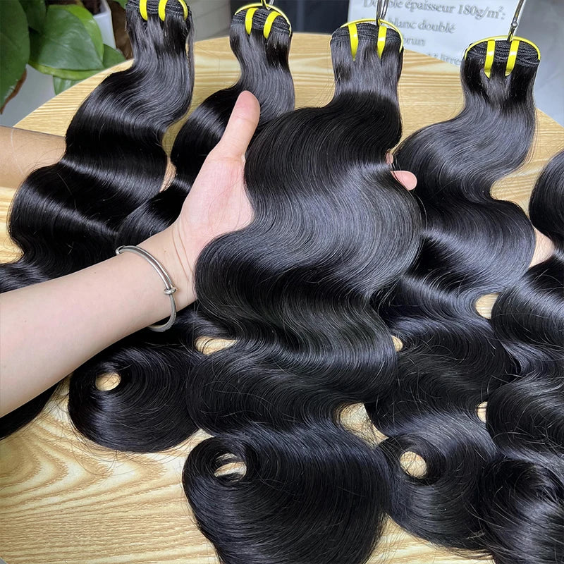 15A Grade Super Double Drawn Body Wave Bundles Human Hair Unprocessed Raw Hair Weave Bundles Human Hair Curly Vietnamese Hair