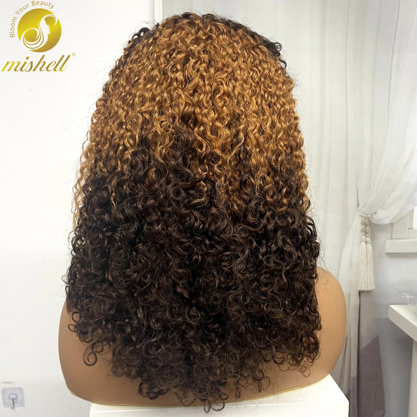 350% Density 13x4 Lace Frontal Pixie Curly Human Hair Wigs 12A Colored Water Wave Raw Burmese Bouncy Curly Hair Wigs for Women