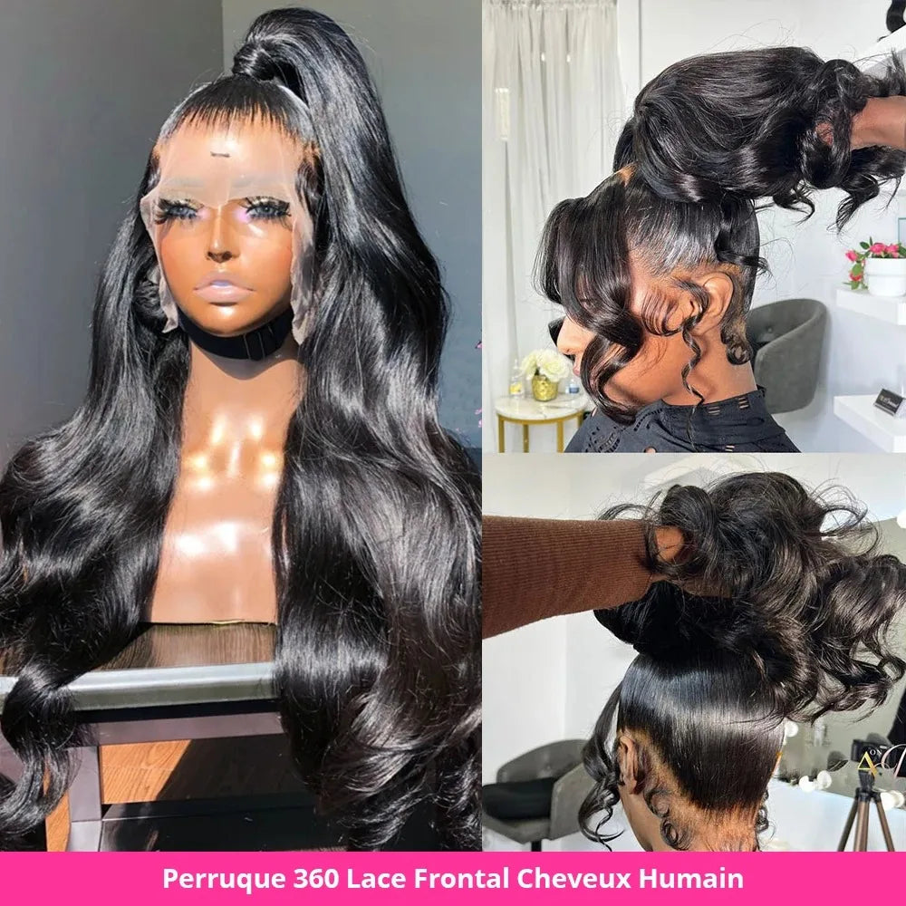 180% Body Wave Lace Front Wigs 360 Lace Wigs HD Lace 13x6 Brazilian Wigs For Women PrePlucked 13x4 Lace Frontal Human Hair Wigs