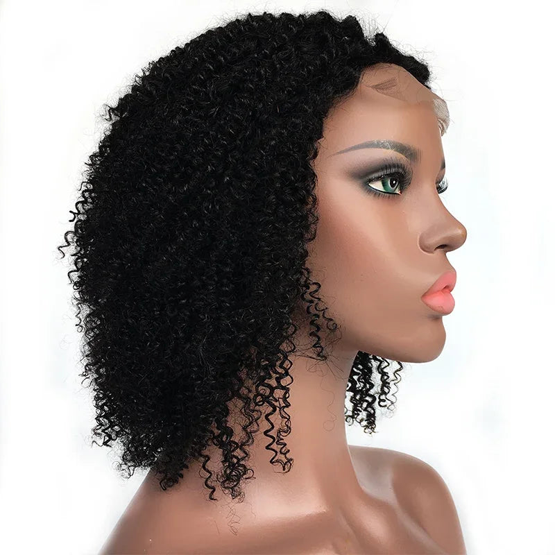 Ombre Human Hair 4x4 Closure Wig For Women Brazilian Hair Short Human Curly Wigs Mid Part Lace Wigs With Pre-Plucked T1B/27/30