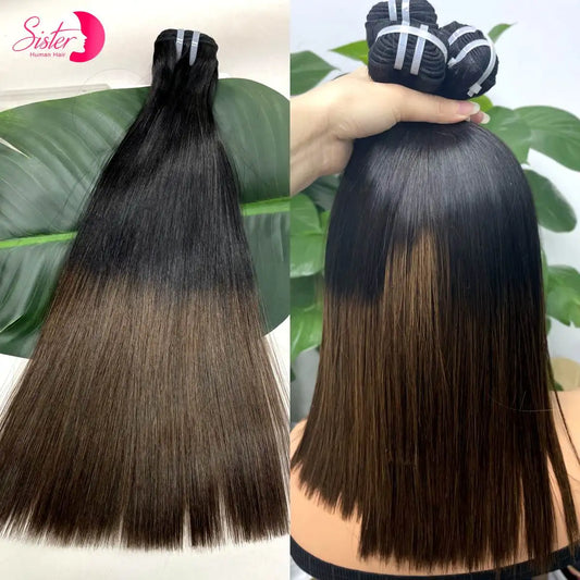 16A Double Drawn Bone Straight Raw Vietnamese Human Hair Bundles 24 26inch 100% Unprocessed Raw Virgin Hair Extensions for Women