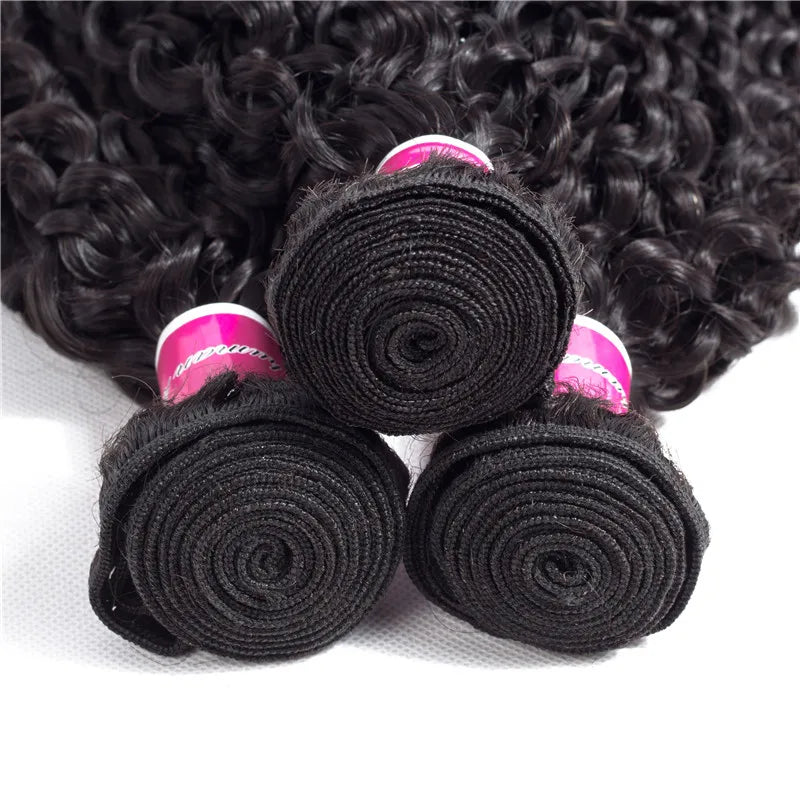 Water Wave Human Hair Bundles 10A Virgin Hair Bundles Curly Hair Weave 3 Bundles Human Hair Wet And Wavy Hair Weft Extensions