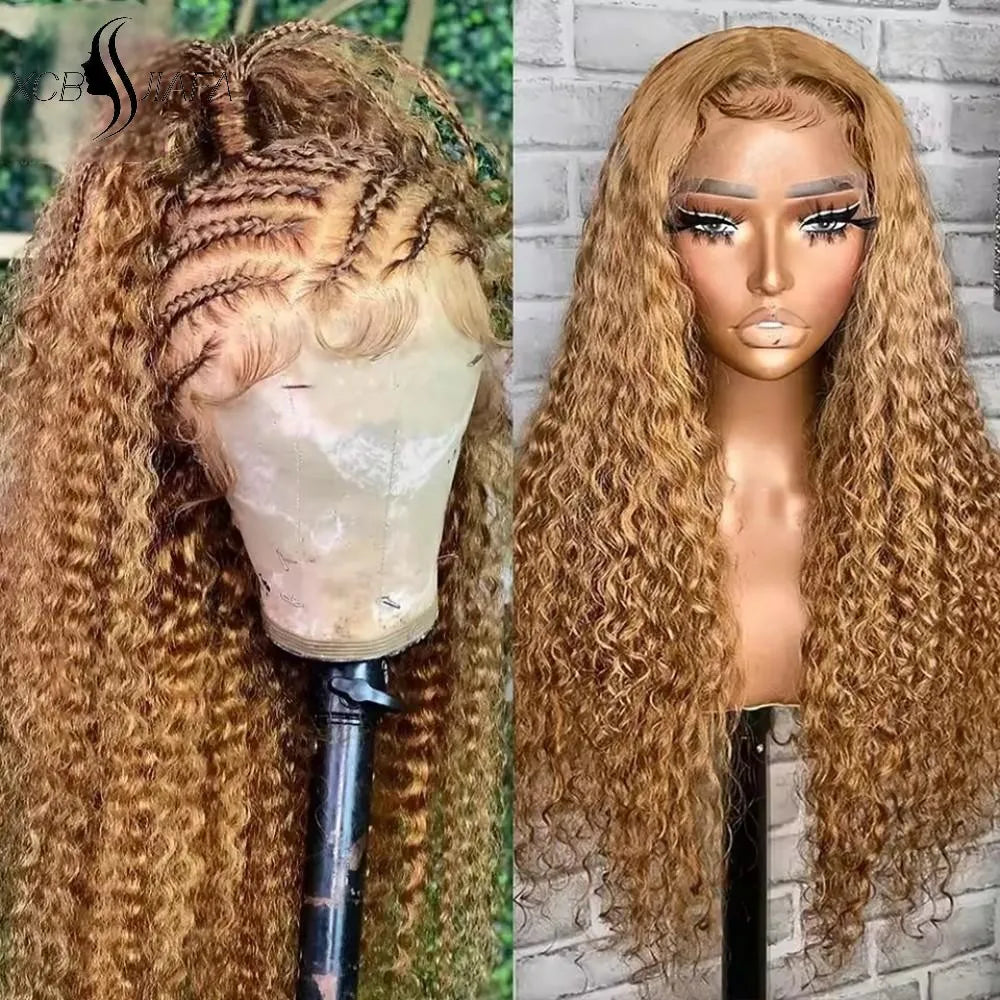 Blonde Human Hair Wig 250 Density 36 Inch Lace Front Human Hair Wig 13X6 Deep Wave Frontal Wig Brazilian Human Hair Colored Wigs