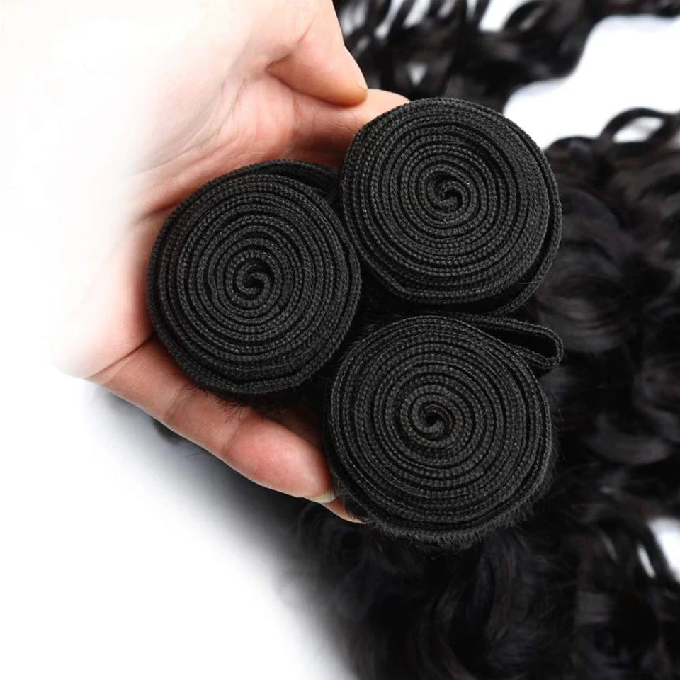 Water Wave 1 or 3 Bundles Cranberry Hair Natural Water Wave Remy Brazilian Hair Weave Bundles 100% Remy Human Hair Extensions