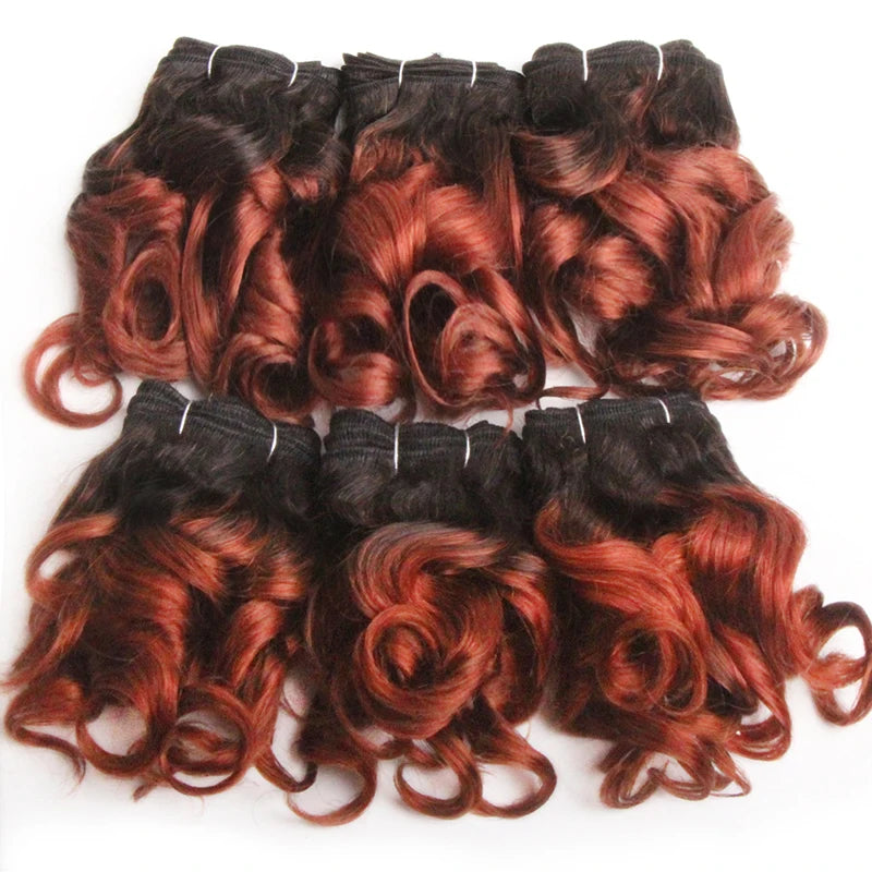 Curly Human Hair Bundles 100% Human Hair Bundles Brazilian Hair Weave Bundles 6 Pcs/Lot Color 1B/2/4/30/33/99J Curly Hair