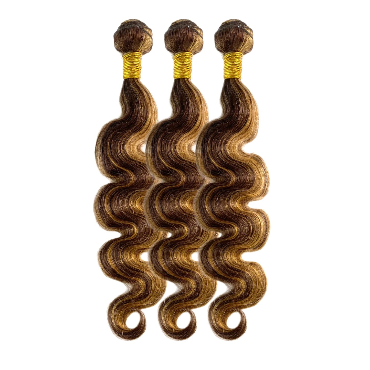 P4/27 Highlight Human Hair Bundles Body Wave Bundles Human Hair 18 20 22Inch Human Hair Body Wave Bundles Ombre Brown Bundles