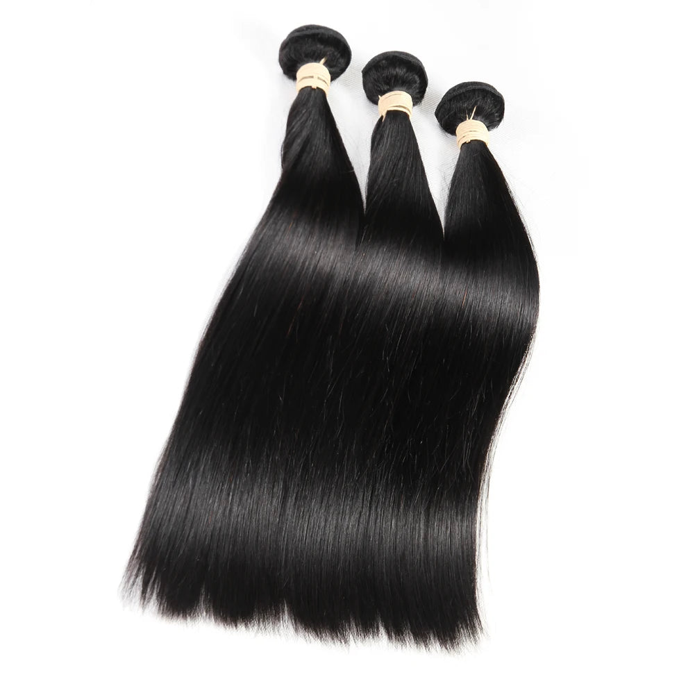 Human Hair Bundles Natural Human Hair Weave Brazilian Hair Extensions Bone Straight  26 28 30Inch 1/3/4 Bundles 50g Double Weft