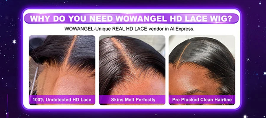 WOWANGEL Straight Bob Wig 5X5 HD Lace Closure Wig Ready To Wear Glueless Wig 250% Bob Wig Lace Front Human Hair Wigs Pre Plucked