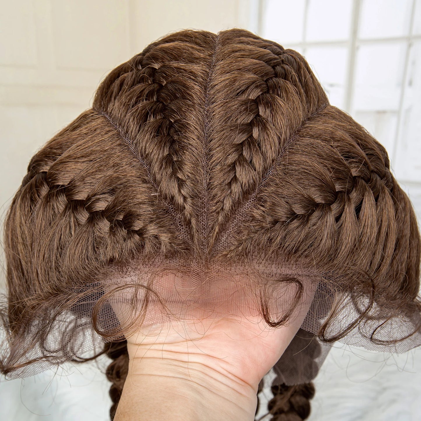 Synthetic Lace Wigs Braided Wigs with Baby Hair Long 26 Inches Box Braids Wig for Black Women Lace Front  Afro Hair Wigs