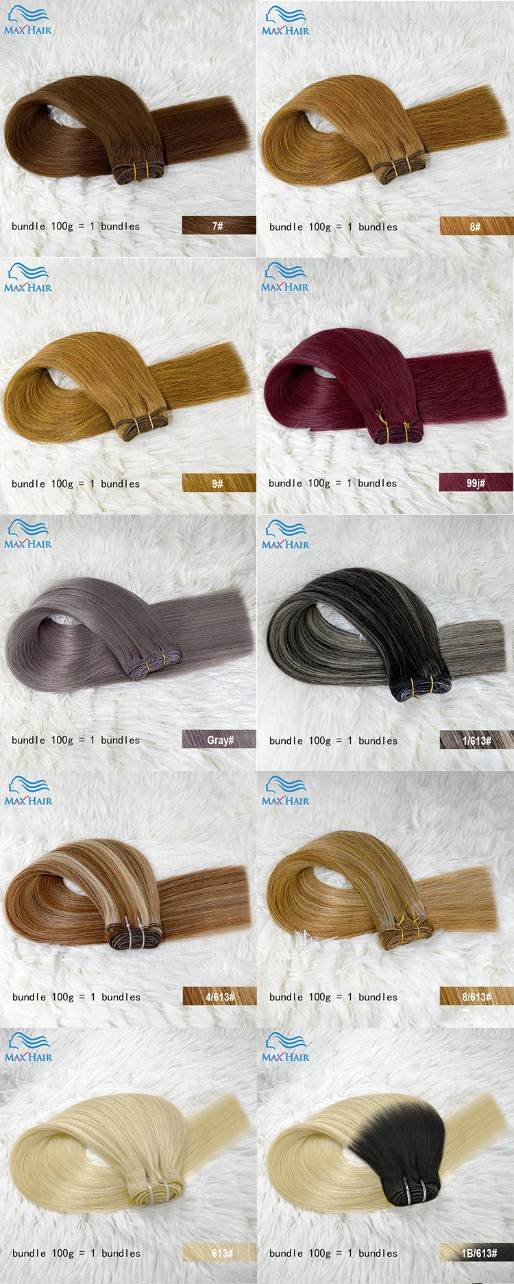 100% Straight Human Hair Bundles Hair Extensions For Women 613 99j Gray Solid Color Raw Bundles Braiding On Sale Clearance Hair