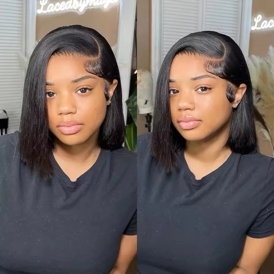 250% 10A Raw Vietnamese Transparent Lace Frontal Wig Human Hair 13x4 13x6 Bob Preplucked Bleached Knots Human Hair Wig for Women