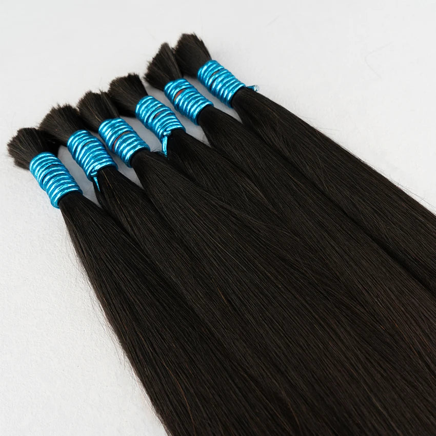 100% Real No Weft Human Hair Extensions for Women Remy Human Hair Bulk Unprocessed Natural Virgin Indian Hair Braiding Original