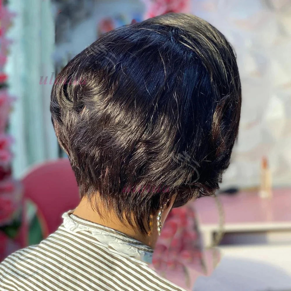 Pixie Cut Wig Brazilian 613 blonde Straight Side Part Wig 13x4 Short Bob HD Transparent Lace Front Human Hair Wig For Women