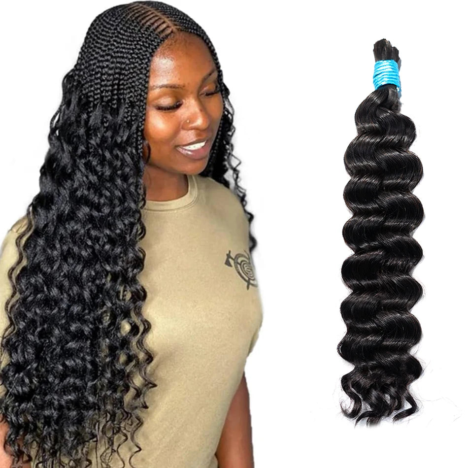 100% Virgin Human Hair Bulk Extension Loose Body Wave Bulk Weaving For Braiding Unprocessed No Weft Straight Deep Wave Hair Bulk