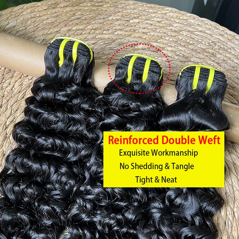 Raw Water Wave Human Hair Bundle Bouncy Vietnamese Unprocessed Virgin Burmese Curly Hair Bundles Sew In Extensions Full Head 13A