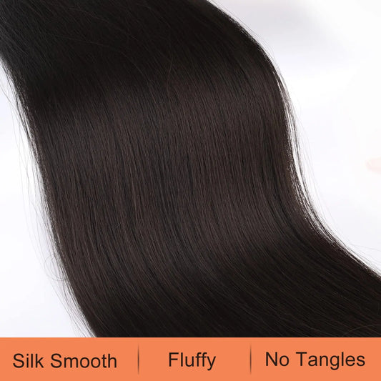 Drawstring Ponytail Human Hair Brazilian Straight Human Hair Ponytail Extensions Natural Black Color Remy Straight for Women