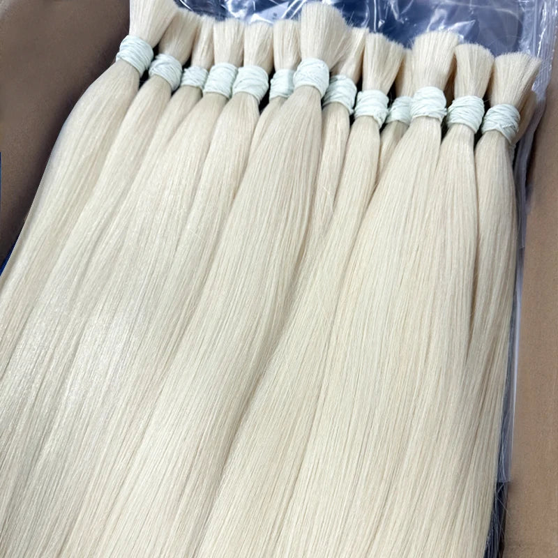 14A Grade 100% Real Natural Hair Extension Straight Human Hair Bundles No Weft Natural Black Bulks Blonde Brazilian Hair