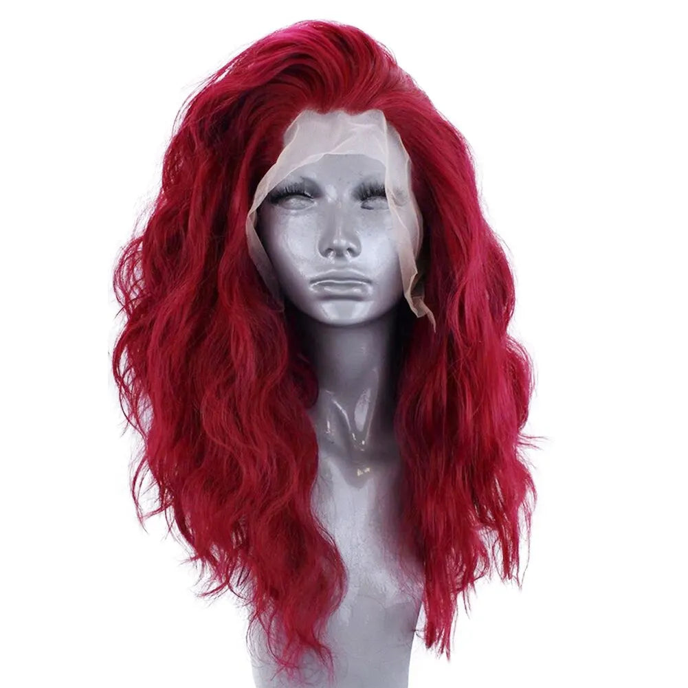 Light Blue Wig Synthetic Lace Front Wig Free Long Loose Curly Lace Wigs Glueless Synthetic Hair Wig Blue Cosplay Wig