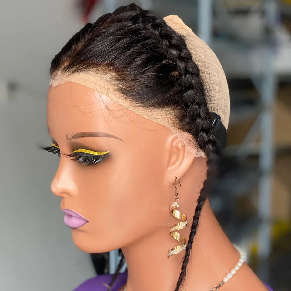 Top Grade 12 Inch Ear To Ear Braided Hairpiece Bleached Knot Full 13x4 Lace Frontal Human Hair Extension Unprocessed Virgin Hair