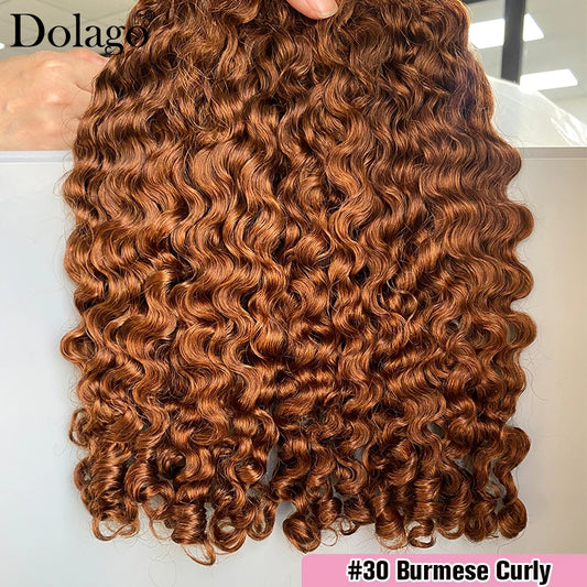 Colored Hair Bundles Burmese Curly Raw Hair Chocolate Brown Bundles Human Hair Vietnamese 100% Human Hair Extensions 3 Deals
