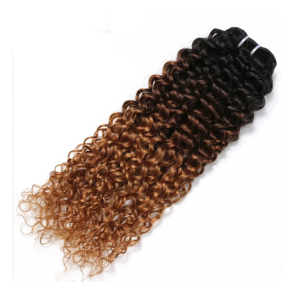 Spark 1/3/4 Bundles Afro Kinky Curly Human Hair Extensions Ombre Brazilian 100% Human Hair Weave Bundles