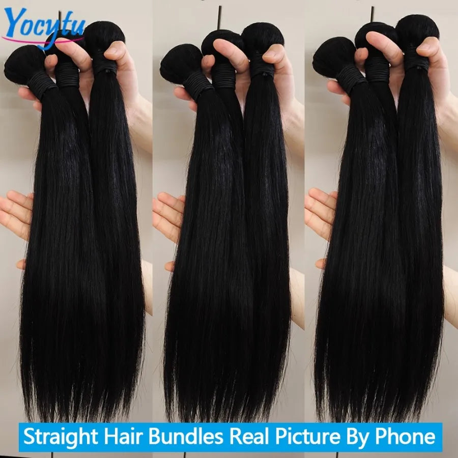 20 20 20 Inch Bundles 100% Human Hair Delivery 3 Days France 12A Straight Human Hair Bundles YOCYTU Raw Hair Bundles For Women