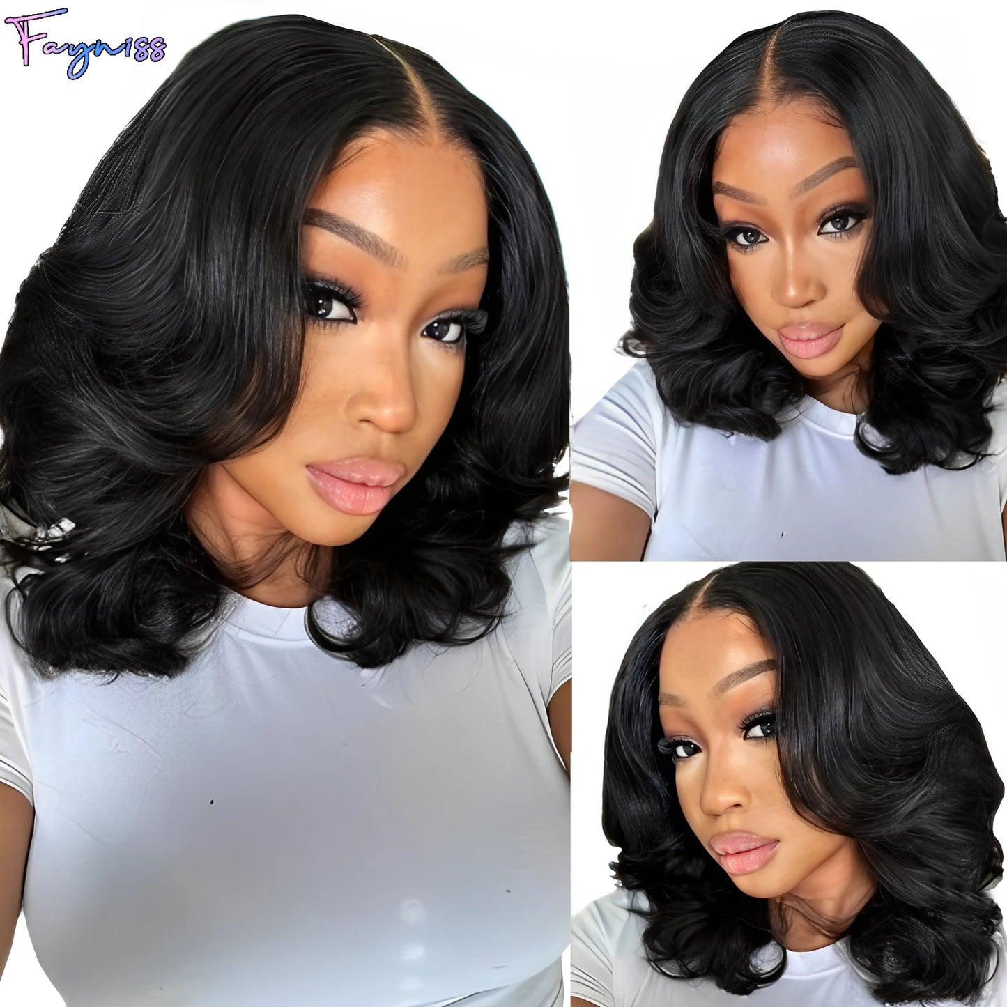250% Density Body Wave Wear And Go Glueless Human Hair Wigs Bob Wigs For Women Ready To Wear Pre Cut Lace Front Wig Human Hair