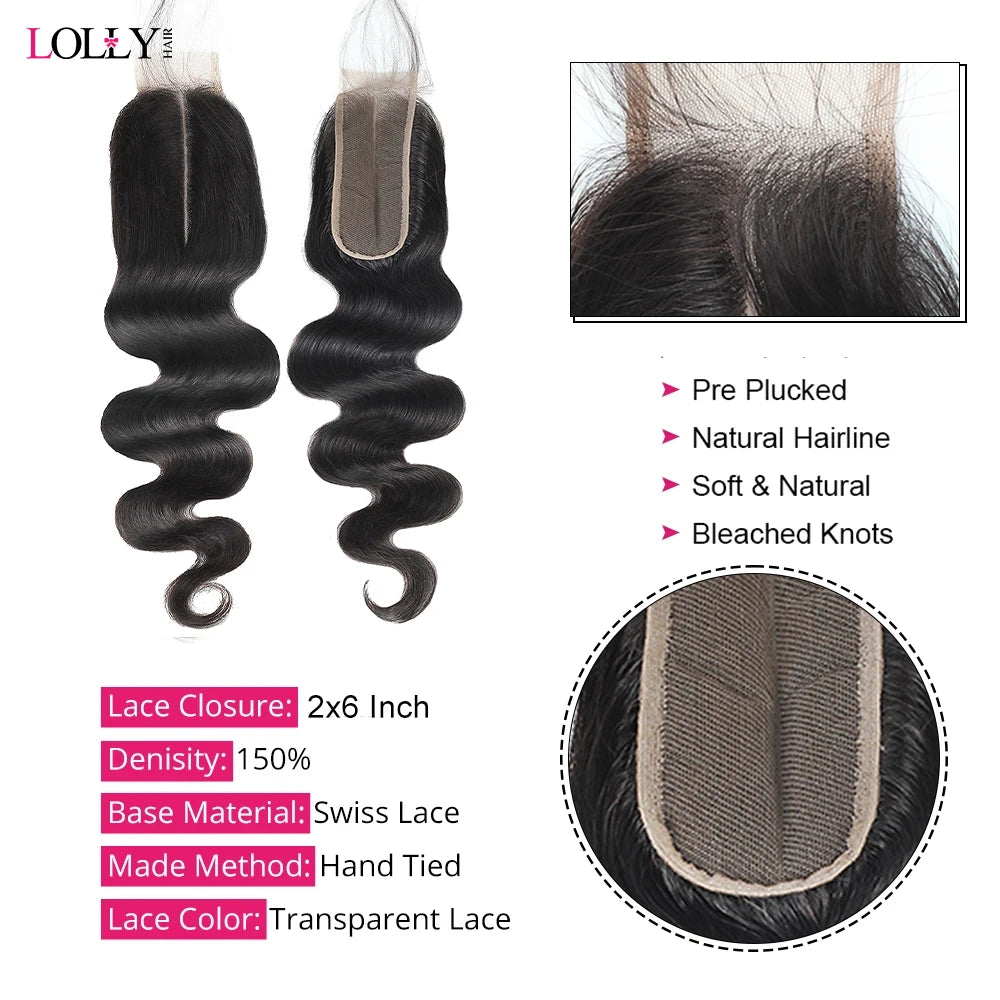Body Wave Bundles With Closure 4x4 2x6 Brazilian Hair Weave 3Bundles With Closure Natural Human Hair Bundles With Lace Closure