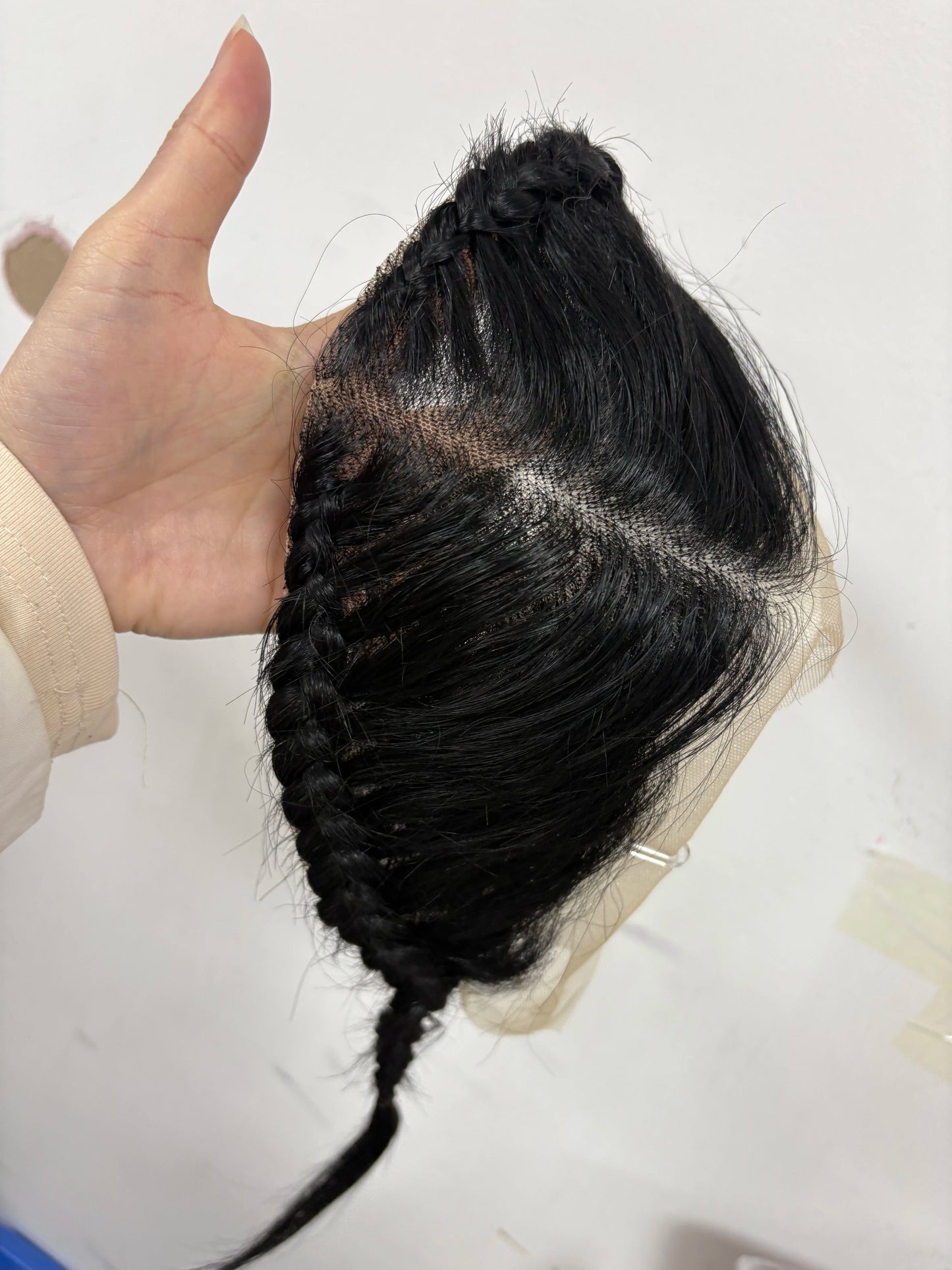 13x4 Transparent Lace Frontal with Braids 10 Inches Natural Brazilian Remy Hair Lace Frontal with Baby Hair for Women Girls