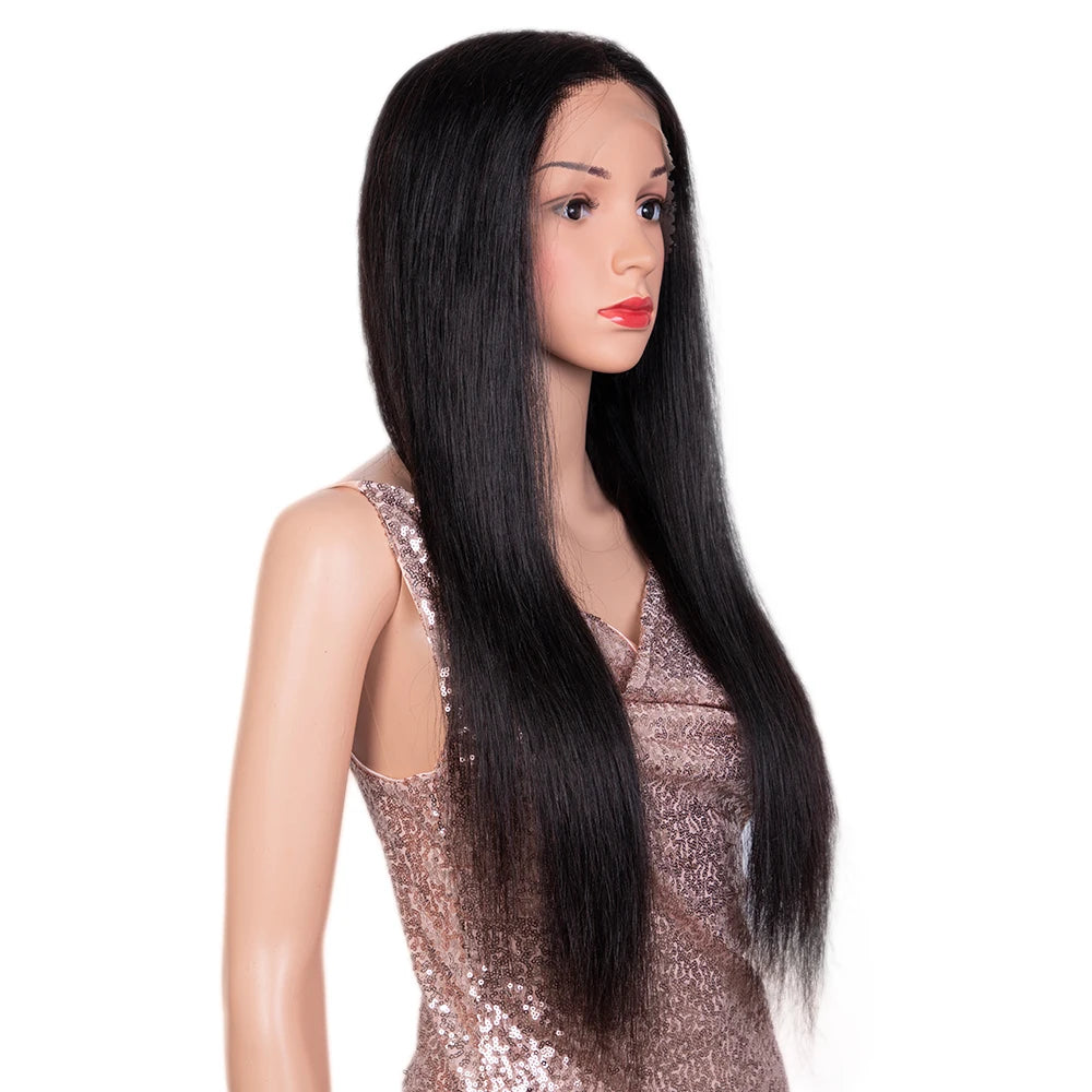 Sleek Human Hair Wigs Blonde Lace Front Wig For Women Straight Bob Wig Lace Closure Gold Brazilian Wigs Highlight Cosplay Wigs
