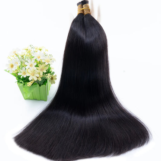 60% Density 16a 613 Hair Bulk 100% Human Hair Bulk 1b Natural Color No Weft Unprocessed Vietnamese Braiding Bone Straight Hair
