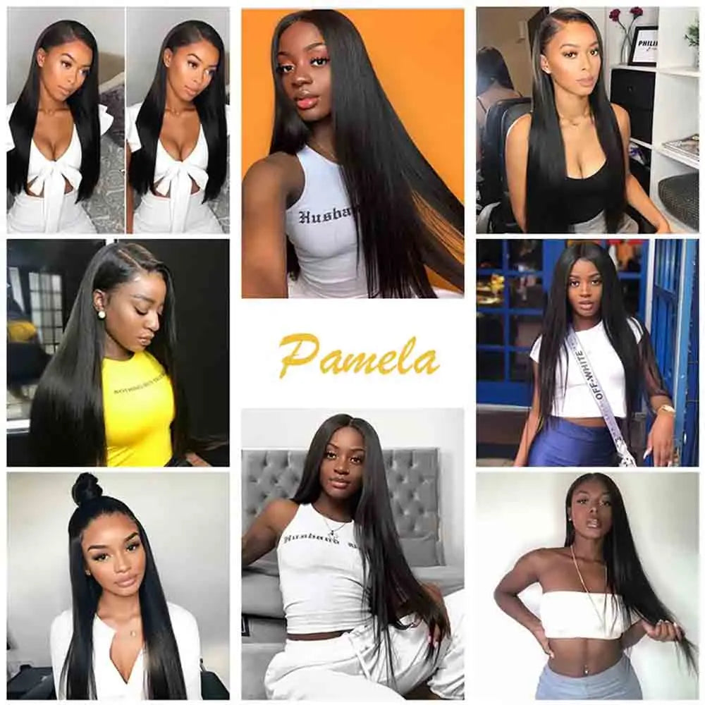 400% Density Double Drawn Glueless Wig Human Hair Ready To Go Bone Straight 13X6 HD Transparent Lace Frontal Wig Bleached Knots