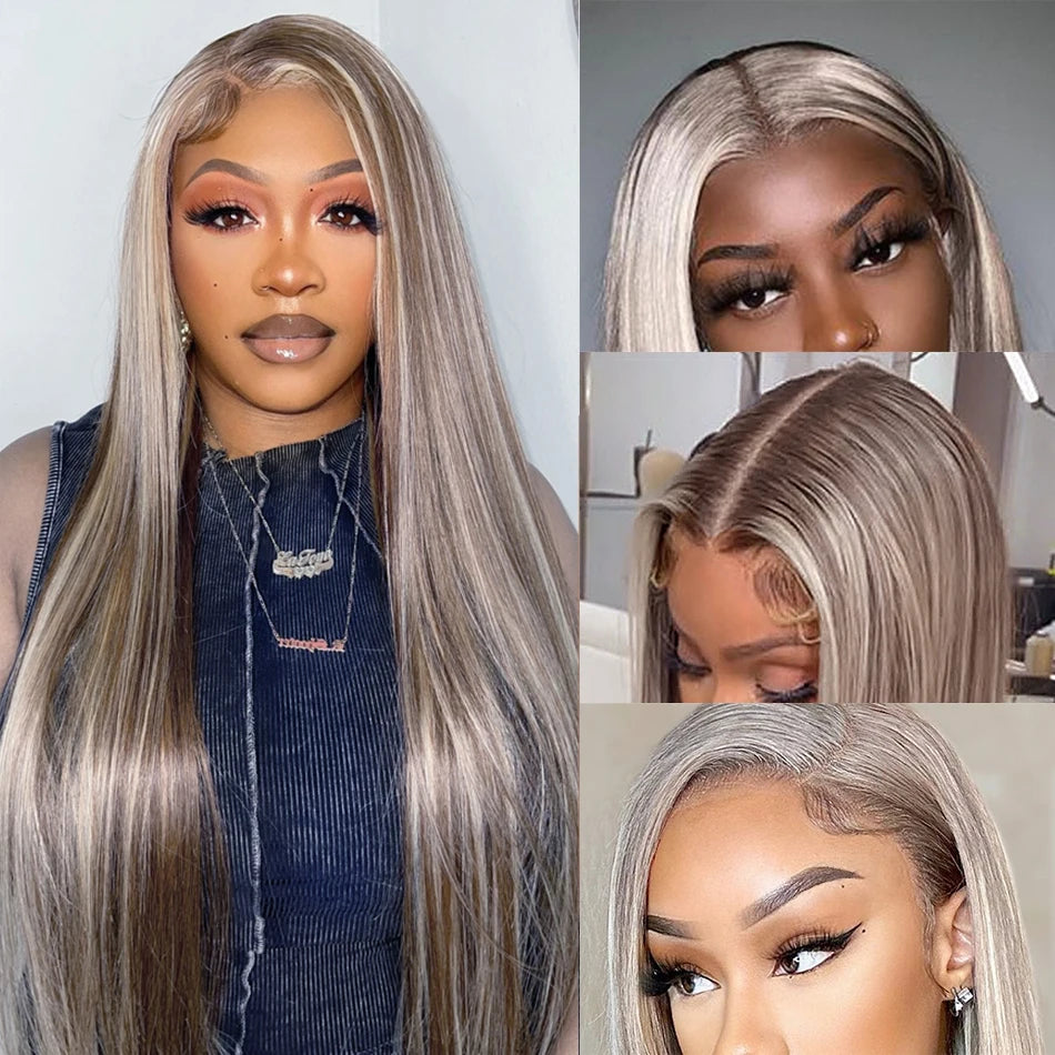 Melodie HD P18 613 Original Blonde Highlight Straight Lace Front Wigs Human Hair 30 40 Inch 13x4 Frontal Wig For Women