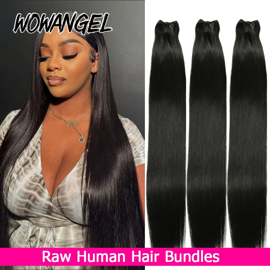 30 Inch Raw Hair Virgin Unprocessed 100% Human Hair Extensions Bone Straight 1/3/4 PCS Human Hair Bundles Brazilian Double Weft