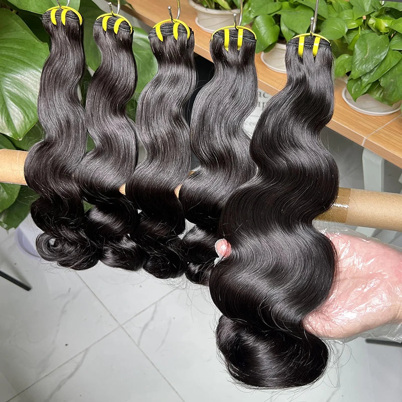 15A Grade Super Double Drawn Body Wave Bundles Human Hair Unprocessed Raw Hair Weave Bundles Human Hair Curly Vietnamese Hair