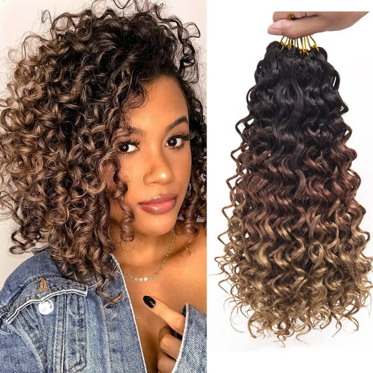 12"GoGo Curl Crochet Hair Short Curly Crochet Hair for Women Water Wave Deep Twist Crochet Braids Synthetic Braiding Hair