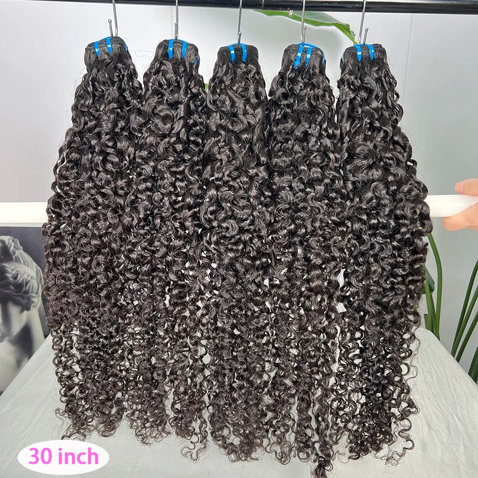 15A Burmese Curly Human Hair Bundles Double Weft #1B 100% Unprocessed Raw Virgin Hair Weave Extensions Can Bleach to #613 Color
