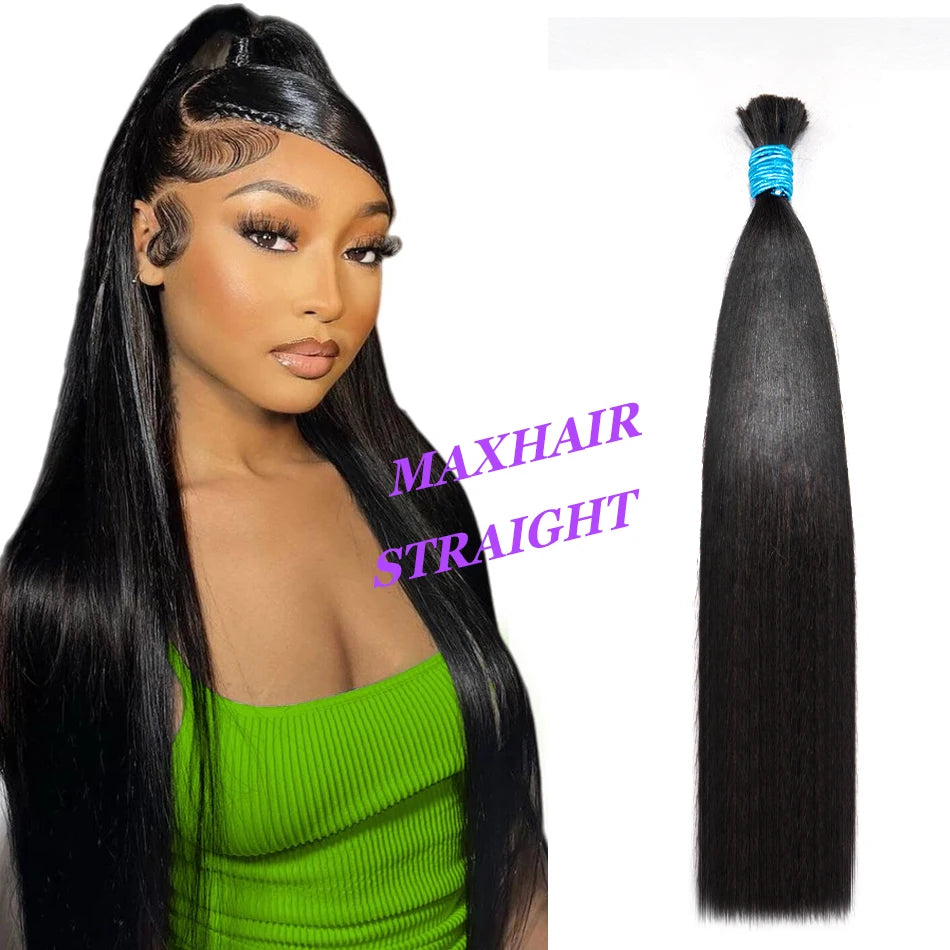100% Virgin Human Hair Bulk Extension Loose Body Wave Bulk Weaving For Braiding Unprocessed No Weft Straight Deep Wave Hair Bulk