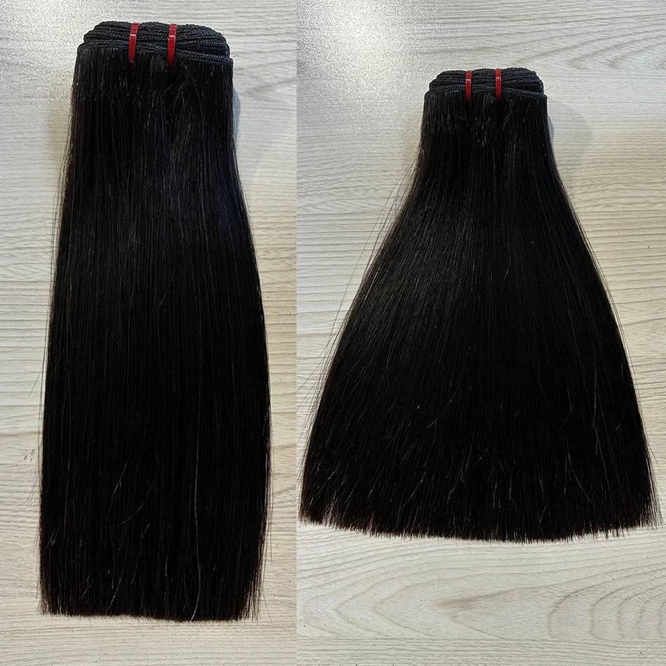 100% Super Double Drawn Human Virgin Hair Silky Straight Bundles 100G Unprocessed Raw Hair Vietnamese Bone Straight Hair Bundles